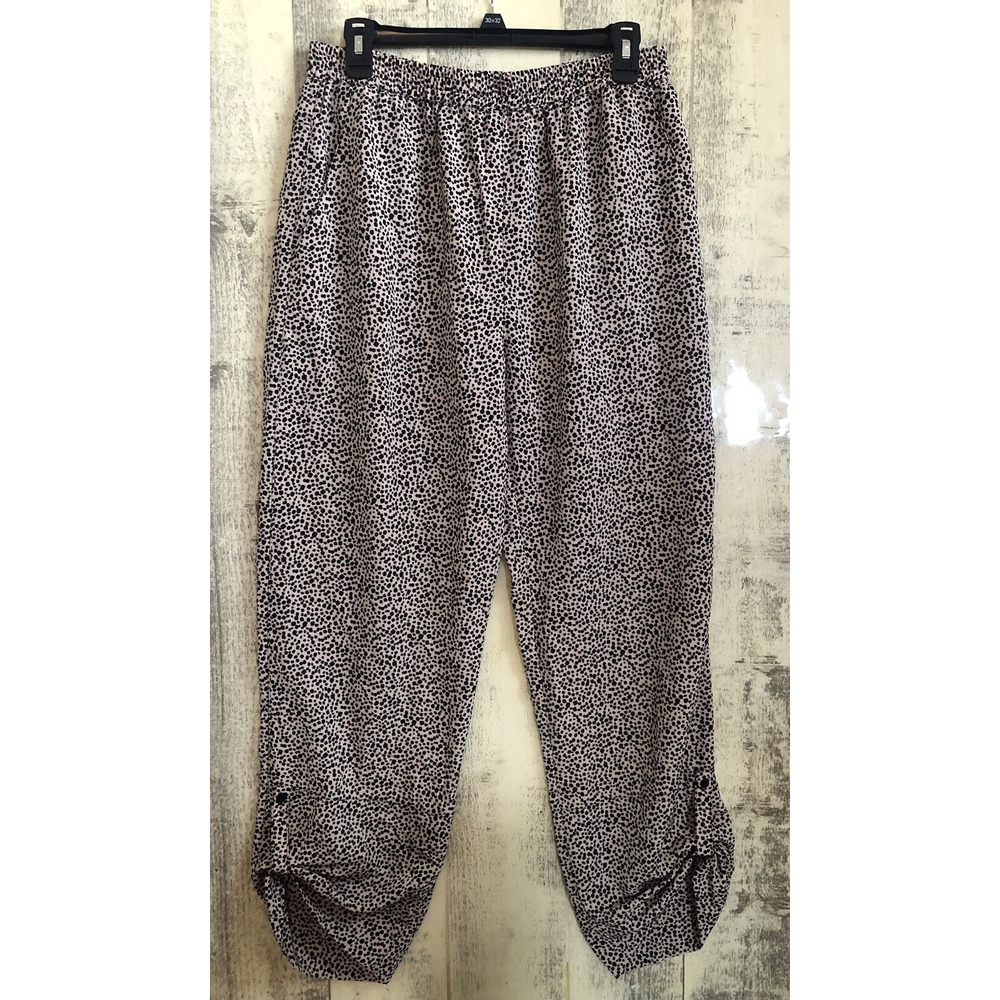 Anthropologie‎ BRAVE+TRUE Leopard Print Pants Medium Jogger Style Pockets Trendy